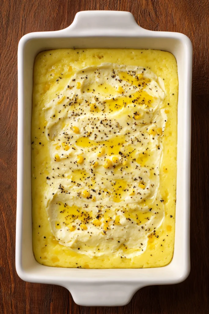 Creamy Corn Casserole Process