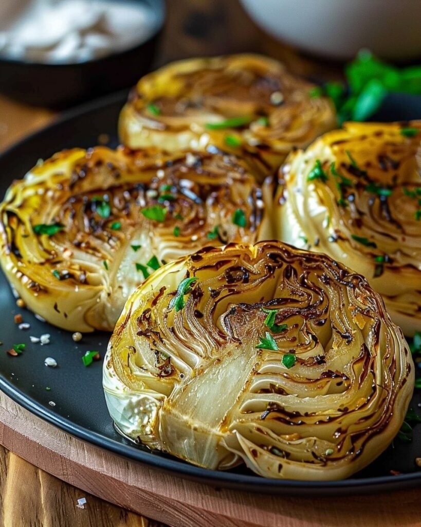 Oven Roasted Garlic Cabbage Steaks