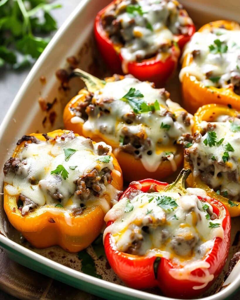 Healthy Philly Cheesesteak Peppers