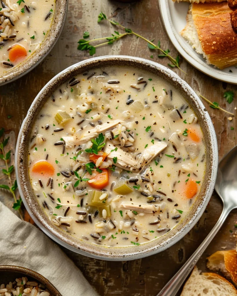 Creamy Chicken Mushroom Wild Rice Soup