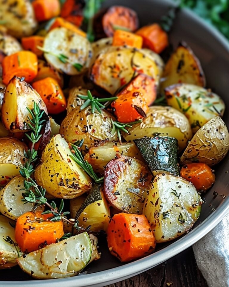 Garlic Herb Roasted Potatoes, Carrots, and Zucchini