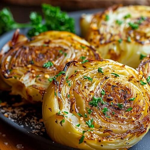 Oven Roasted Garlic Cabbage Steaks