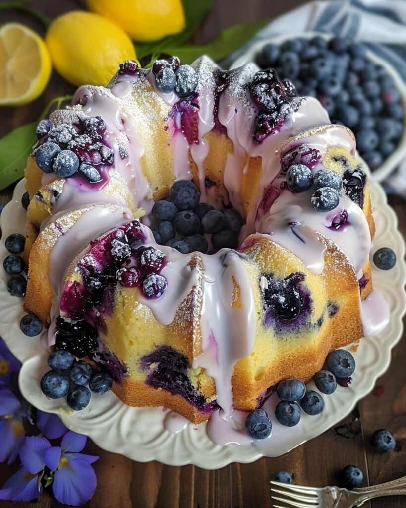 Moist Lemon Blueberry Pound Cake