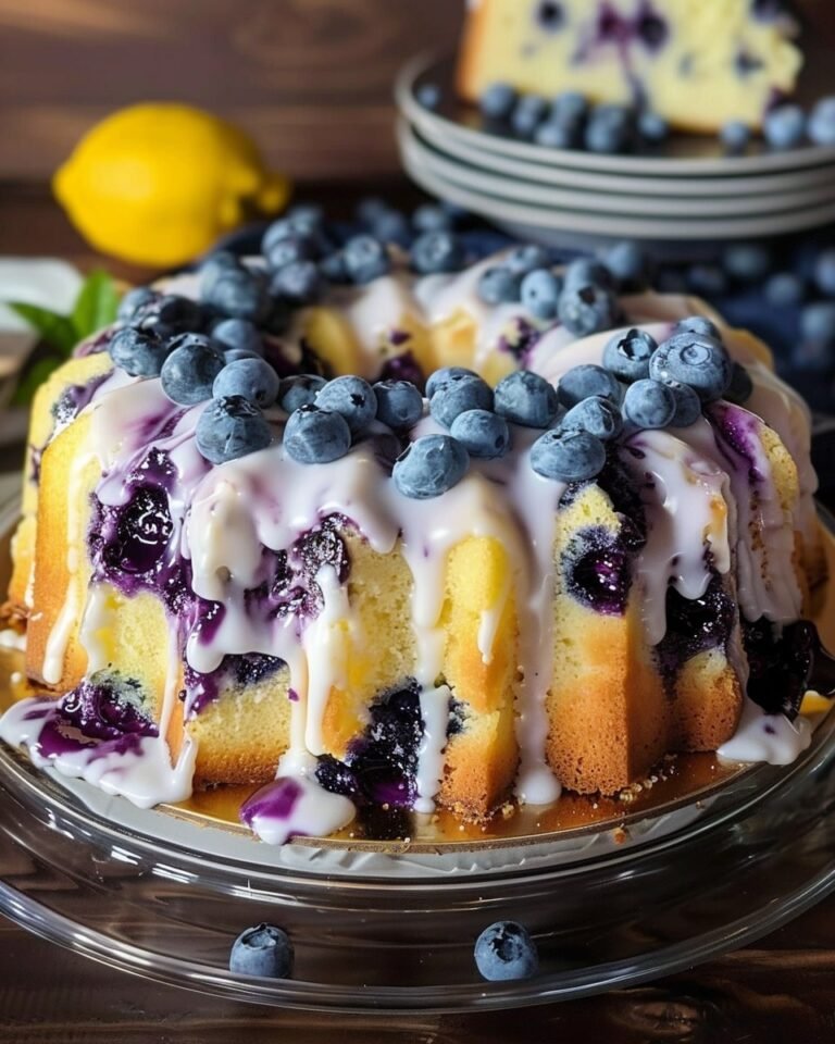 Soft, moist pound cake with lemon and juicy blueberries