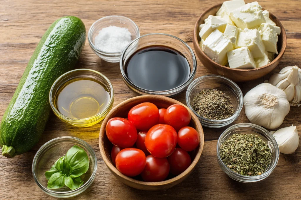 Tomato Cucumber Mozzarella Salad Ingredients