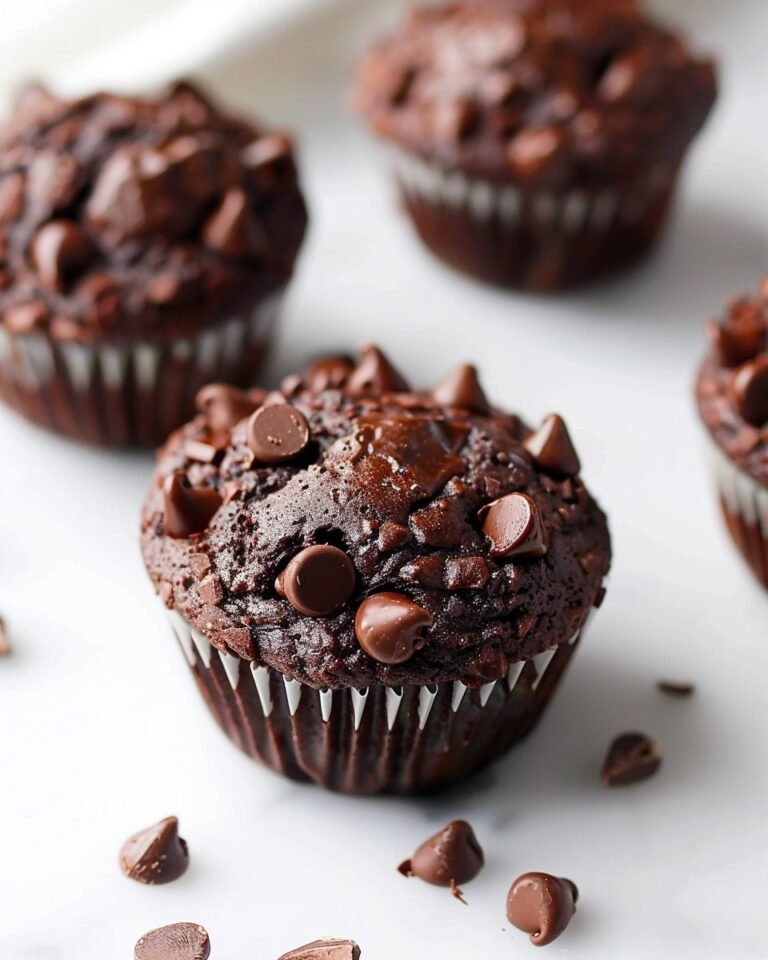 Healthy Double Chocolate Greek Yogurt Muffins