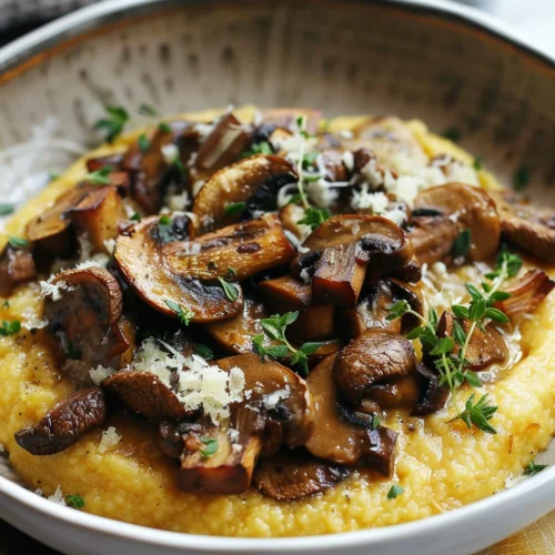 Vegan Polenta With Roasted Mushrooms