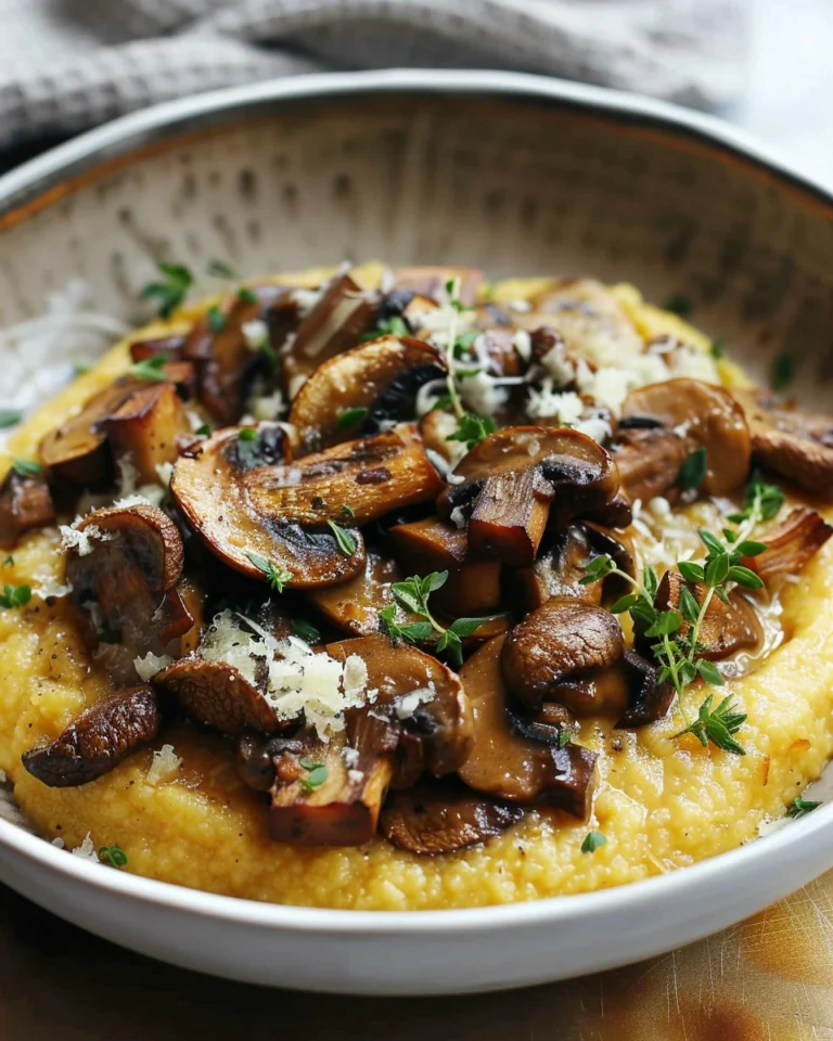 Vegan Polenta With Roasted Mushrooms
