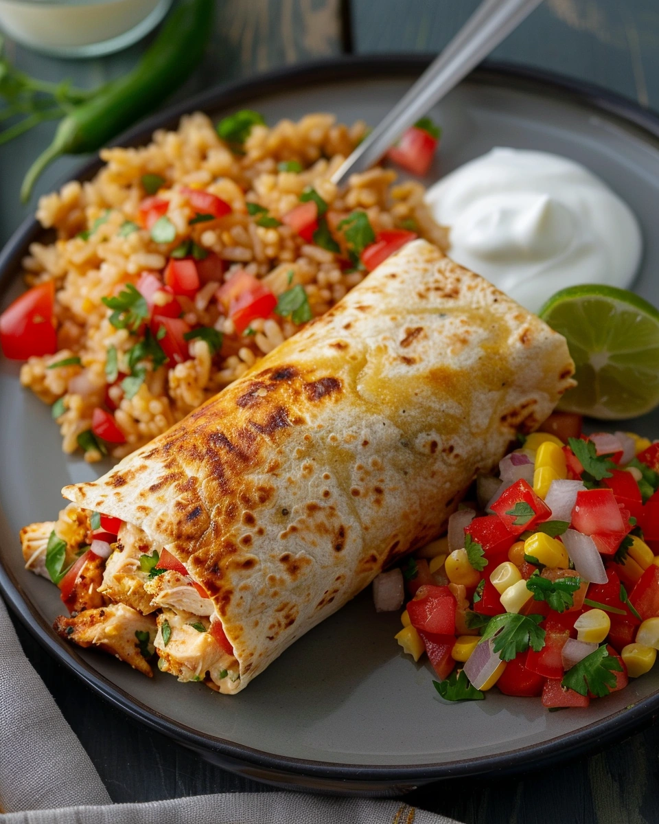 Cheesy Rotisserie Chicken Burritos