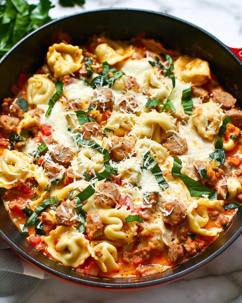 Creamy Sausage Tortellini Soup Process