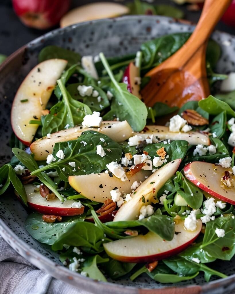 Apple Feta Spinach Salad