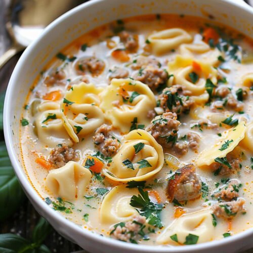 Creamy Sausage Tortellini Soup