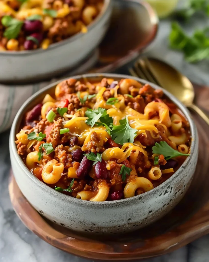 Turkey Chili Mac and Cheese