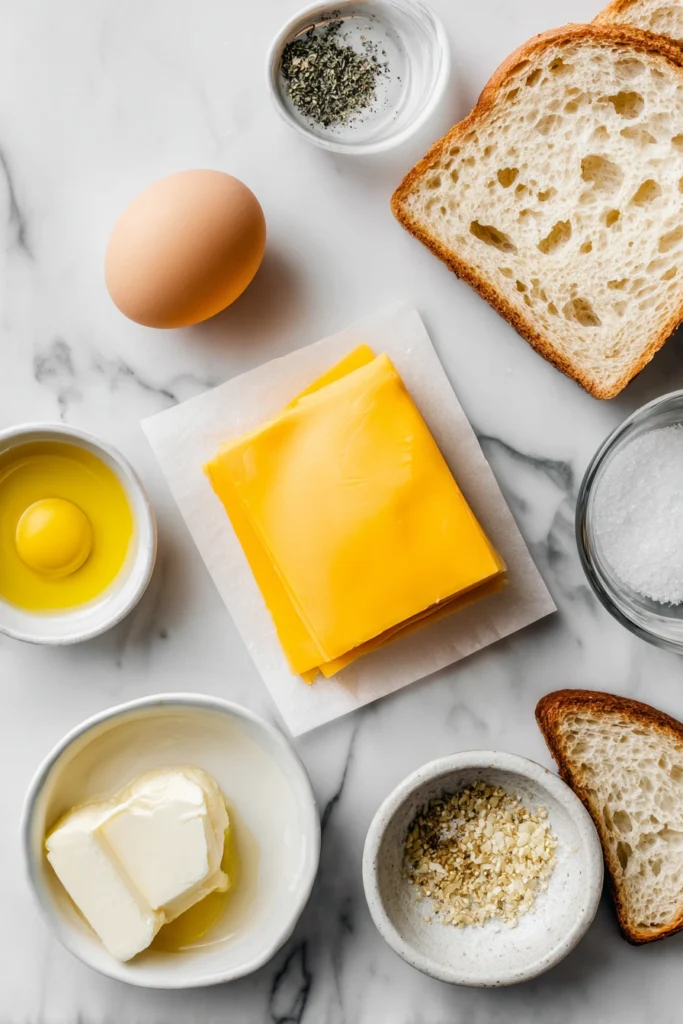 Air Fryer Egg & Cheese Toast Ingredients