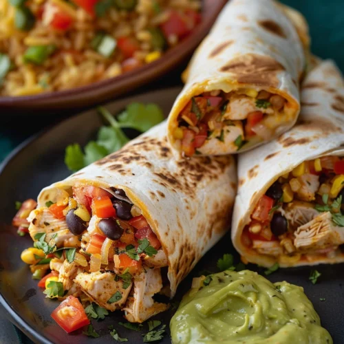 Cheesy Rotisserie Chicken Burritos