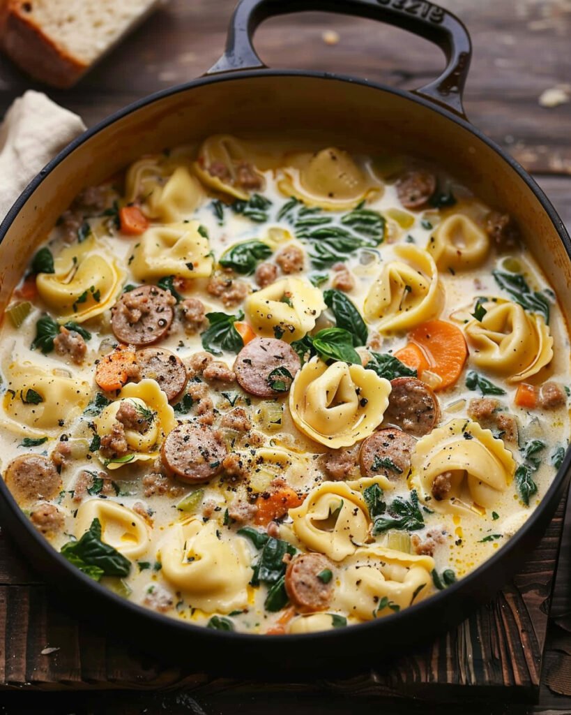 Creamy Sausage Tortellini Soup