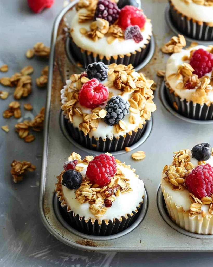 Frozen Yogurt Granola Cups Process