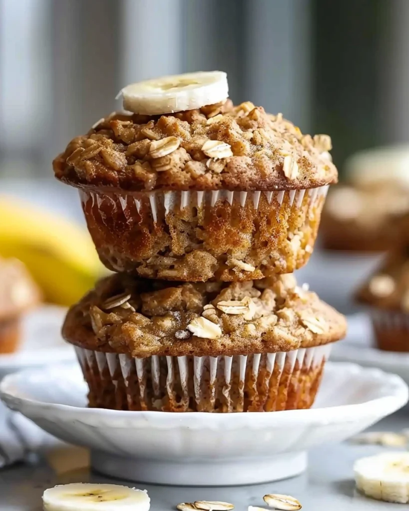 Healthy Banana Oatmeal Muffins