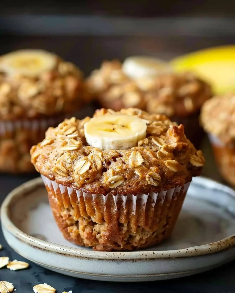 Healthy Banana Oatmeal Muffins