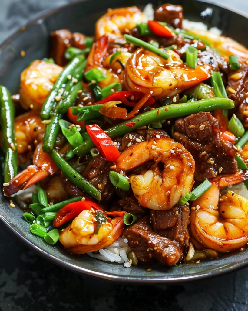 Hibachi Style Garlic Steak and Shrimp