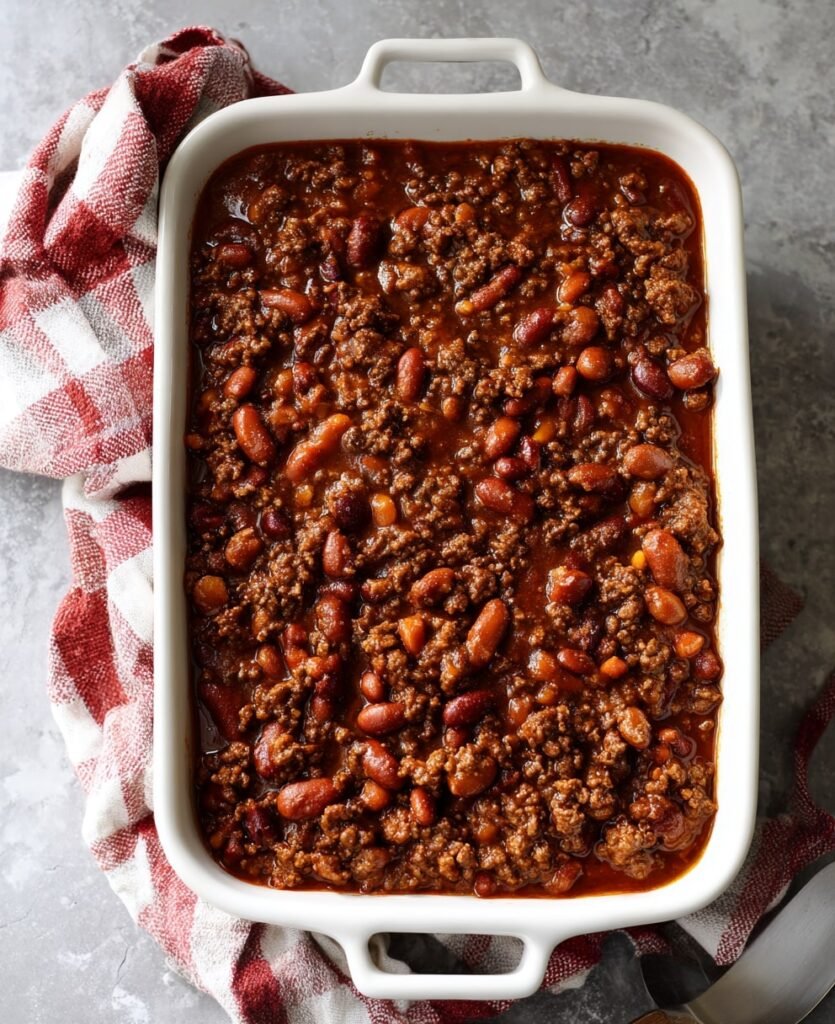 Chili Cornbread Casserole Process