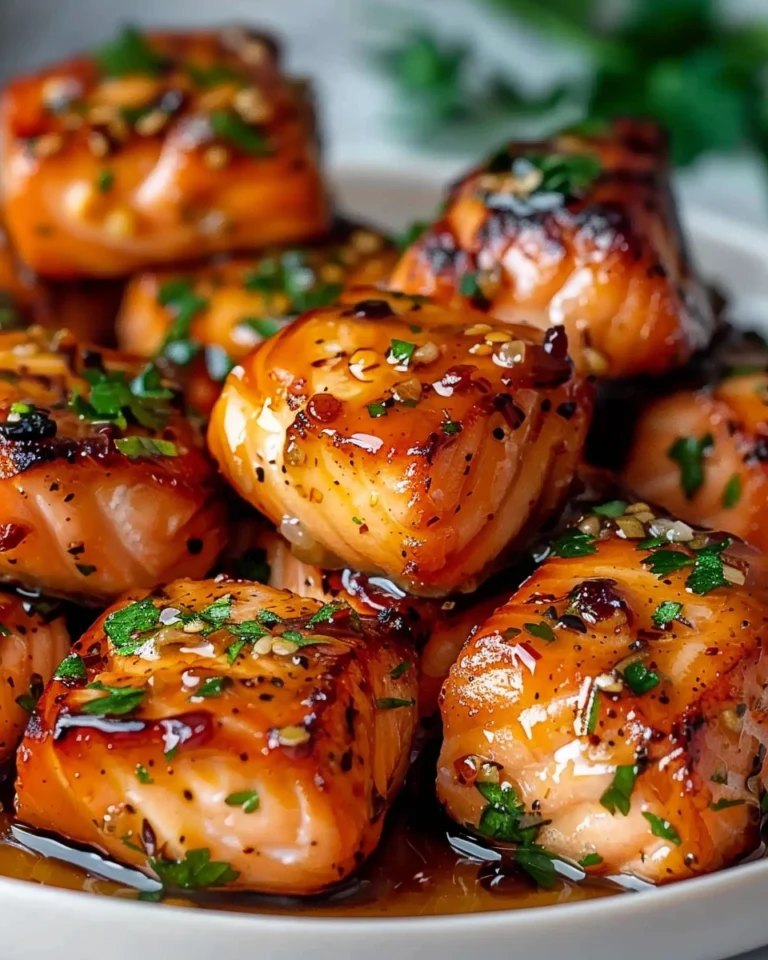 Crispy Air Fryer Honey Garlic Salmon Bites