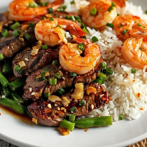 Hibachi Style Garlic Steak and Shrimp