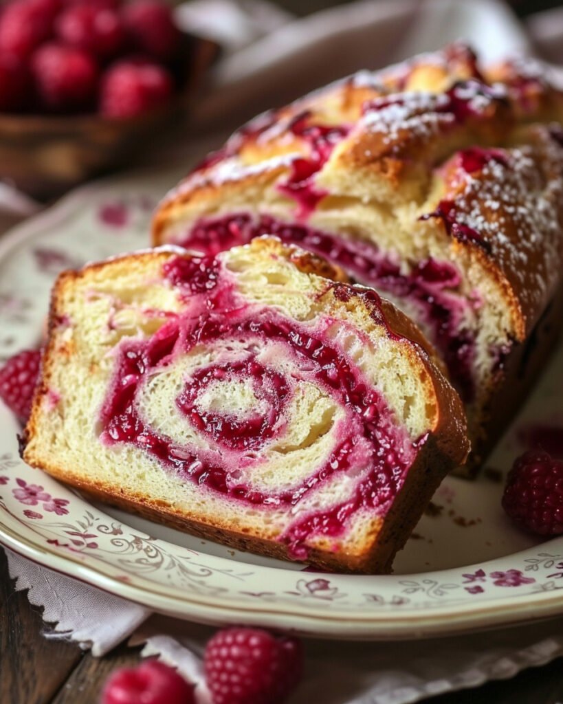 Raspberry Swirl Brioche Loaf