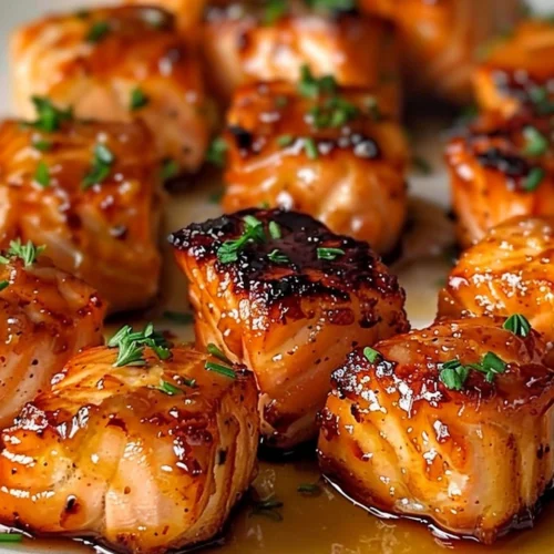 Crispy Air Fryer Honey Garlic Salmon Bites