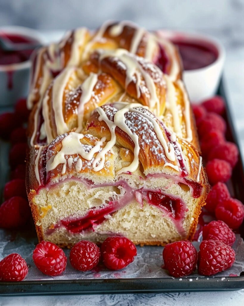 Raspberry Swirl Brioche Loaf
