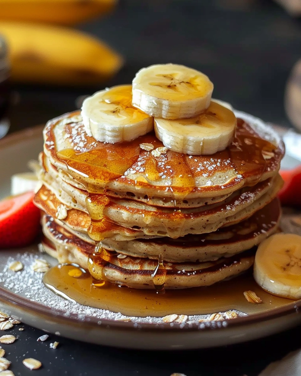 3 Ingredient Banana Oatmeal Pancakes