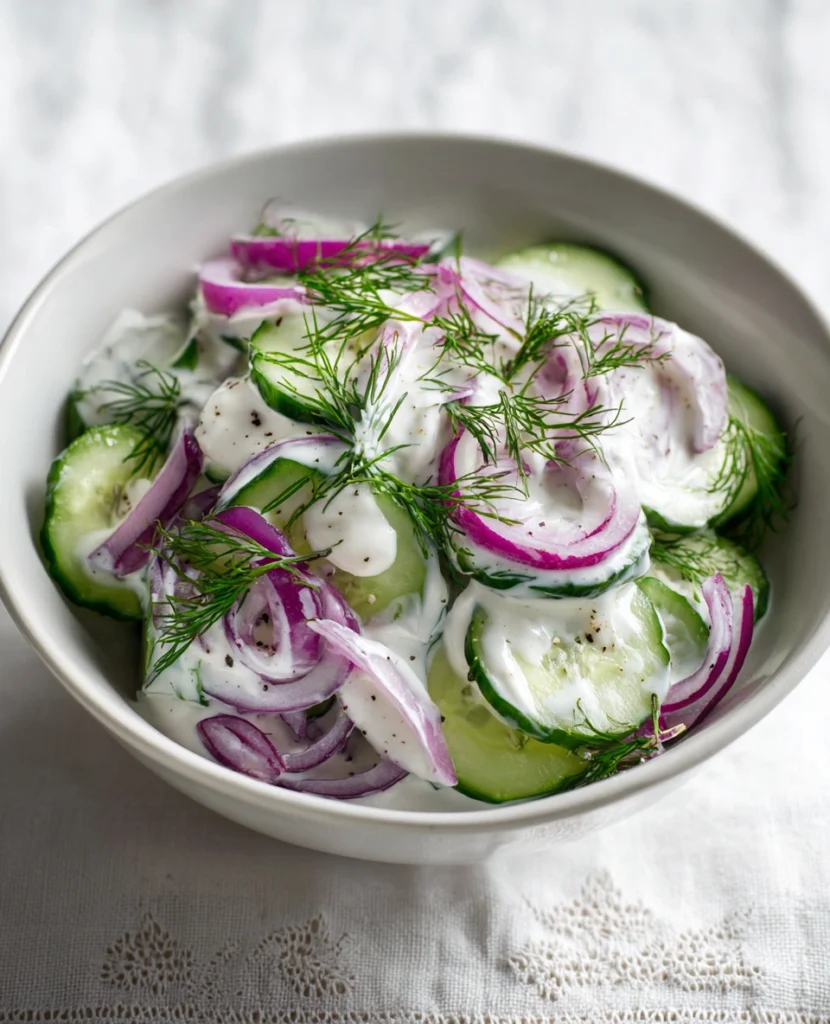Cucumber Dill Salad Process