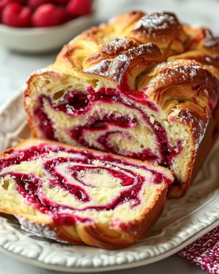 Raspberry Swirl Brioche Loaf