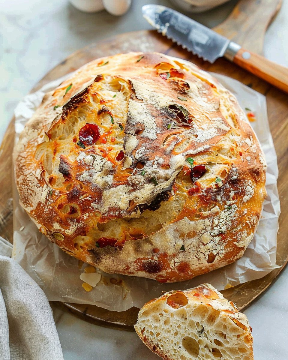 Crusty No-Knead Pizza Bread