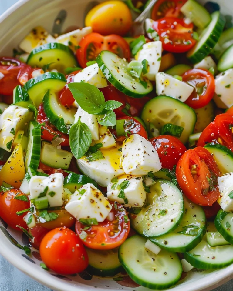 Tomato Cucumber Mozzarella Salad