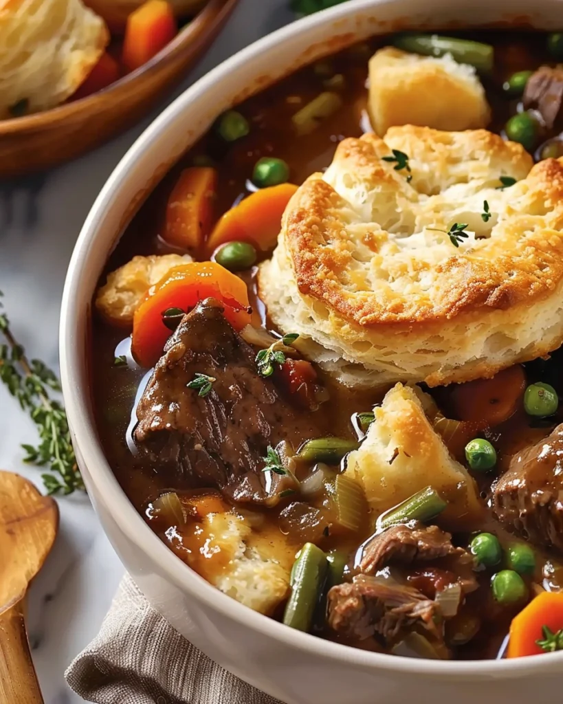 Country Beef Stew with Biscuits
