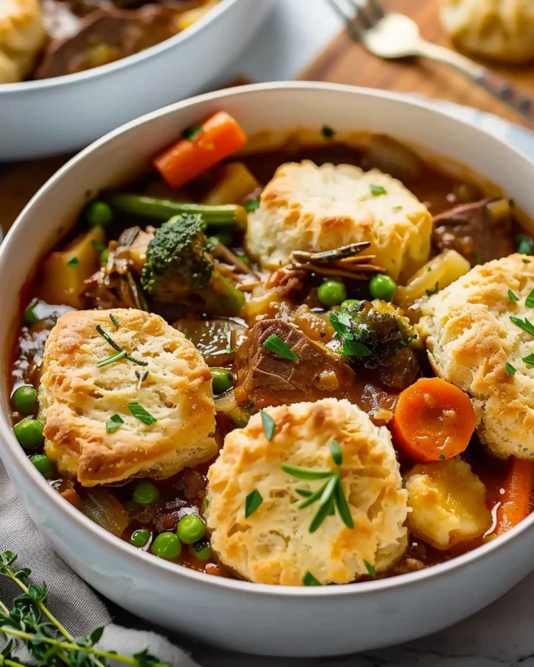 Country Beef Stew with Biscuits