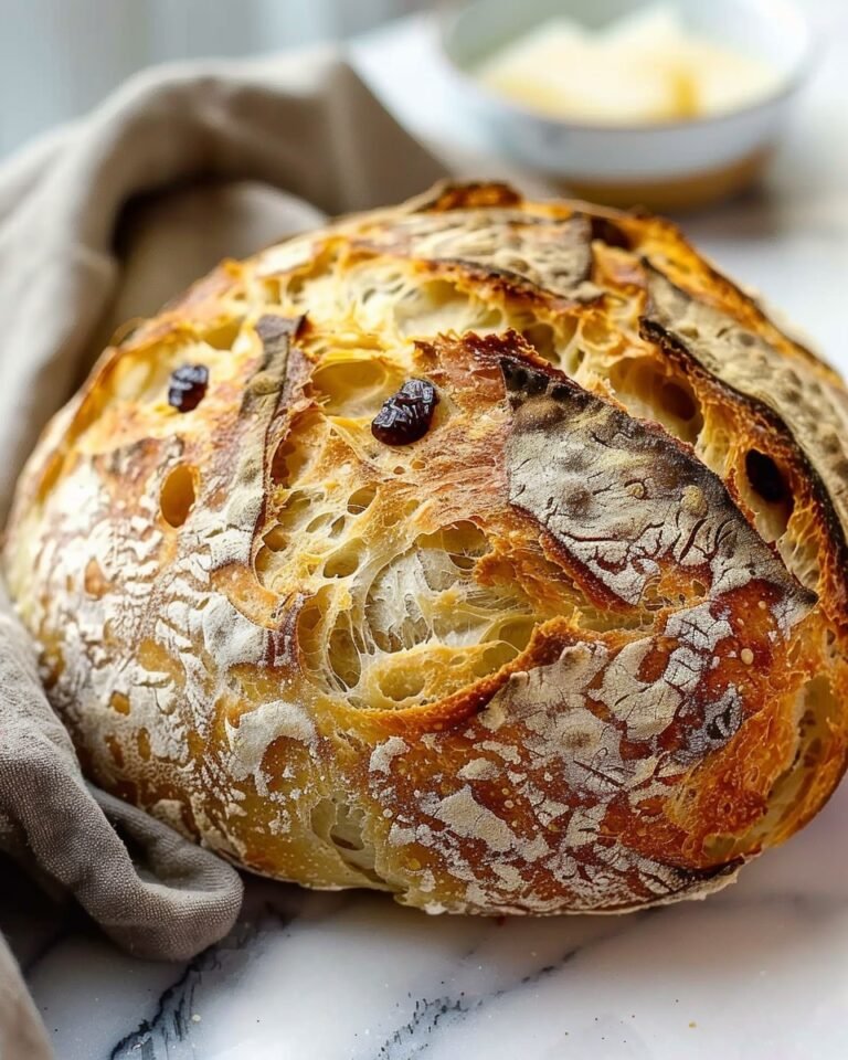 Golden Sourdough Bread with a Soft Chewy Center