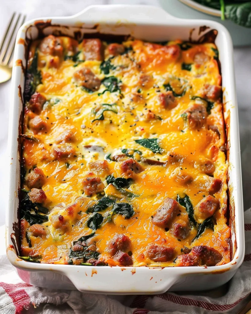 Sausage and Spinach Breakfast Casserole