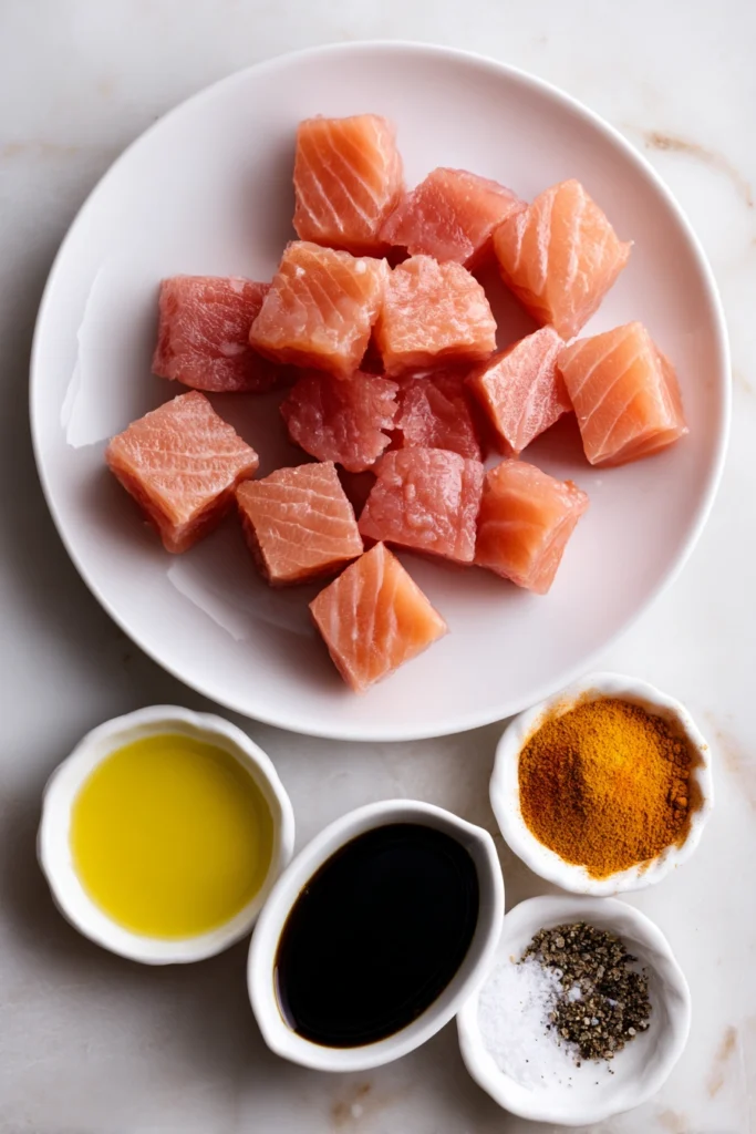Air Fryer Honey Garlic Salmon Bites Ingredients