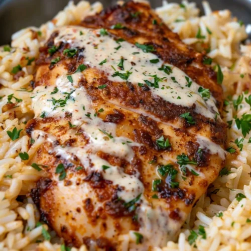 High Protein Creamy Cajun Chicken with Garlic Rice