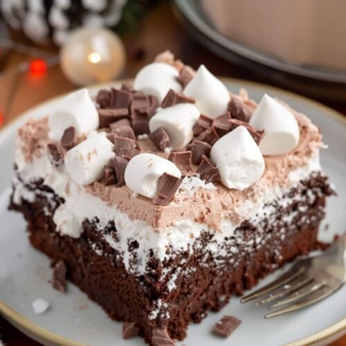 Hot Cocoa Poke Cake