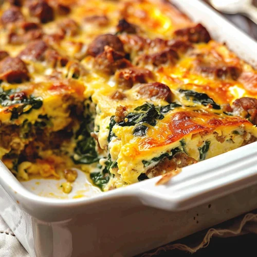 Sausage and Spinach Breakfast Casserole