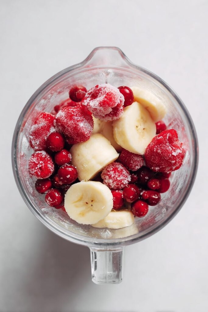 Strawberry Banana Smoothie Bowl Process