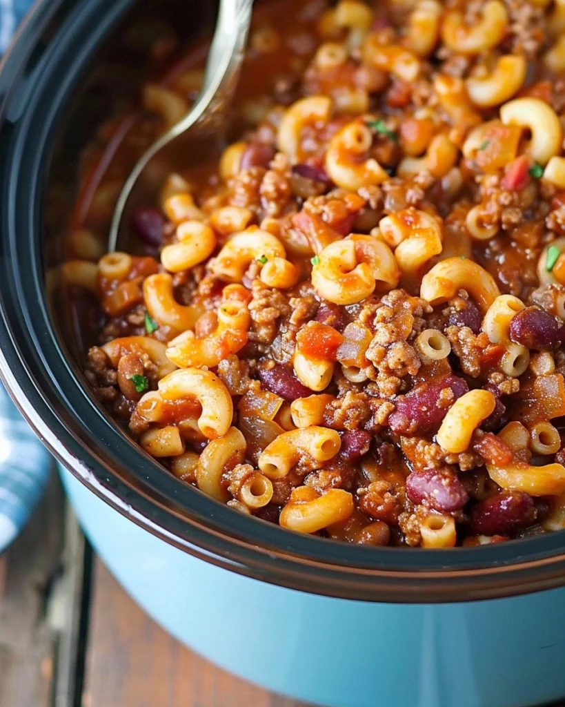 Chili Mac in the Slow Cooker