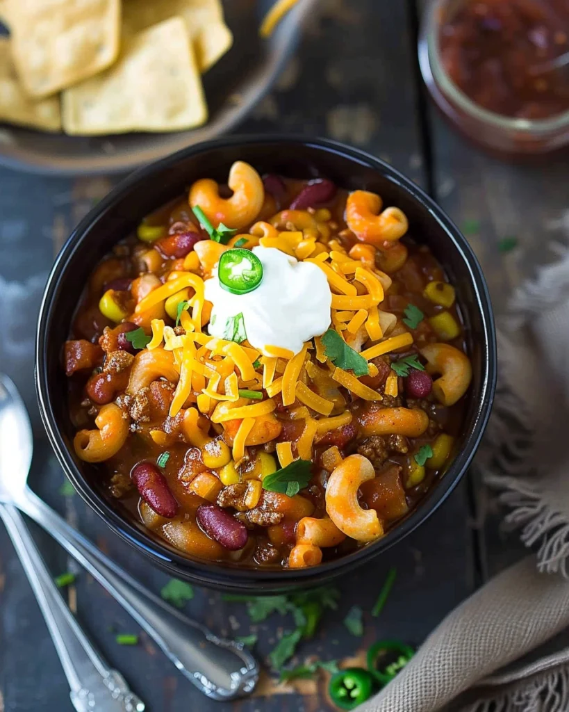 Chili Mac in the Slow Cooker