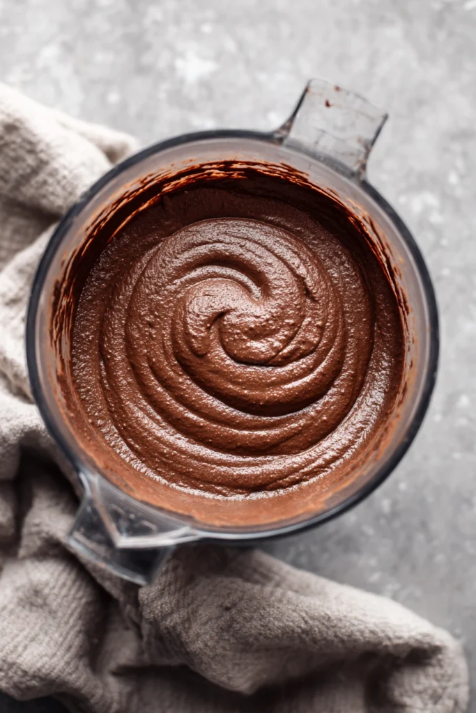 Creamy Chocolate Dessert Hummus Process