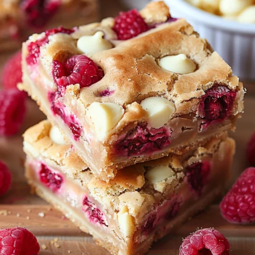 Raspberry White Chocolate Blondies