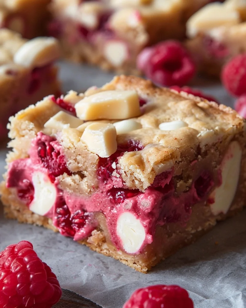 Raspberry White Chocolate Blondies