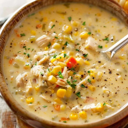 Slow Cooker Creamy Chicken & Corn Soup
